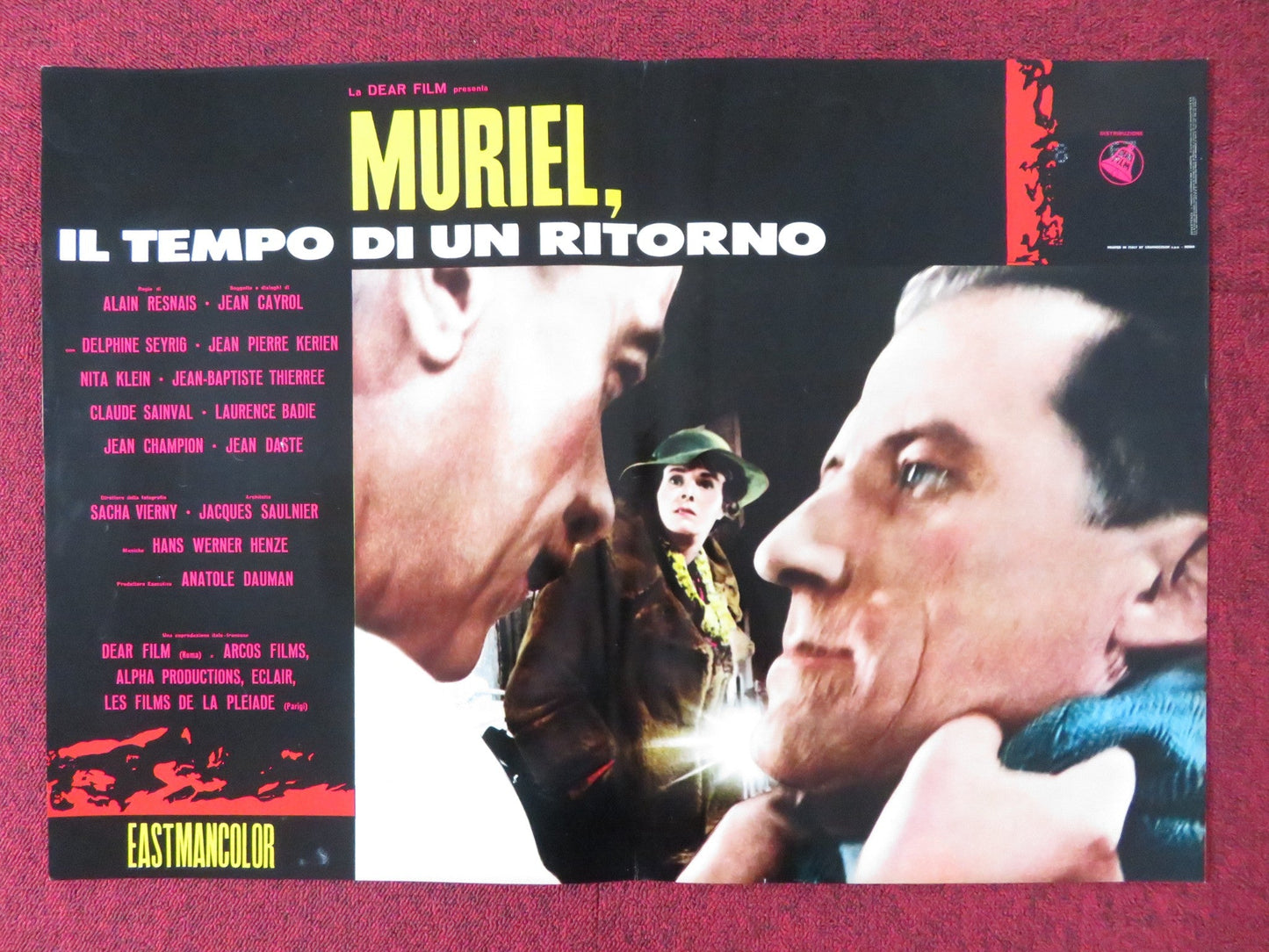 MURIEL - H ITALIAN FOTOBUSTA POSTER DELPHINE SEYRIG JEAN - PIERRE KERIEN 1963 Rendezvous Cinema Movie posters