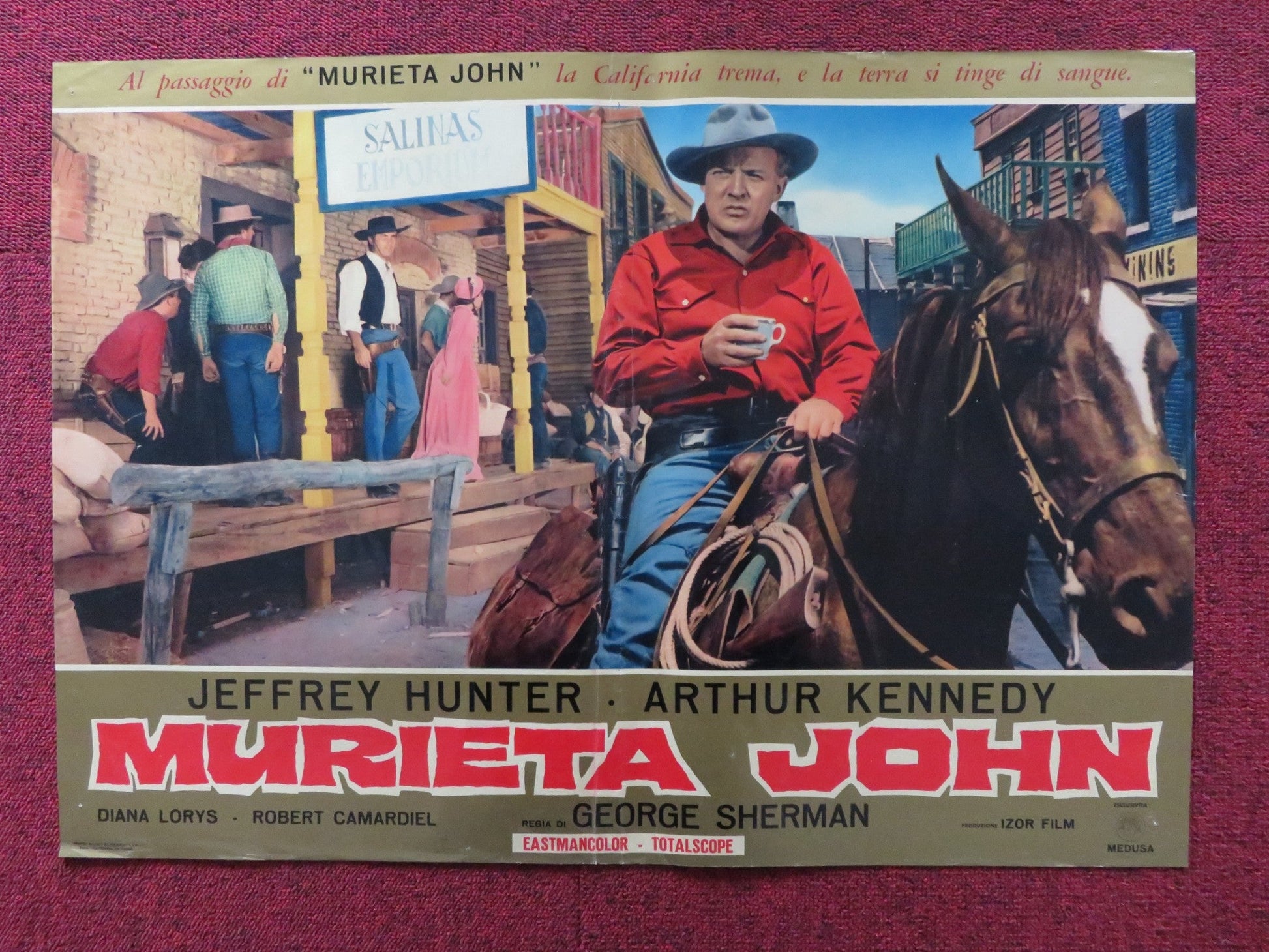 MURIETA - A ITALIAN FOTOBUSTA POSTER JEFFREY HUNTER ARTHUR KENNEDY 1965 Rendezvous Cinema Movie posters