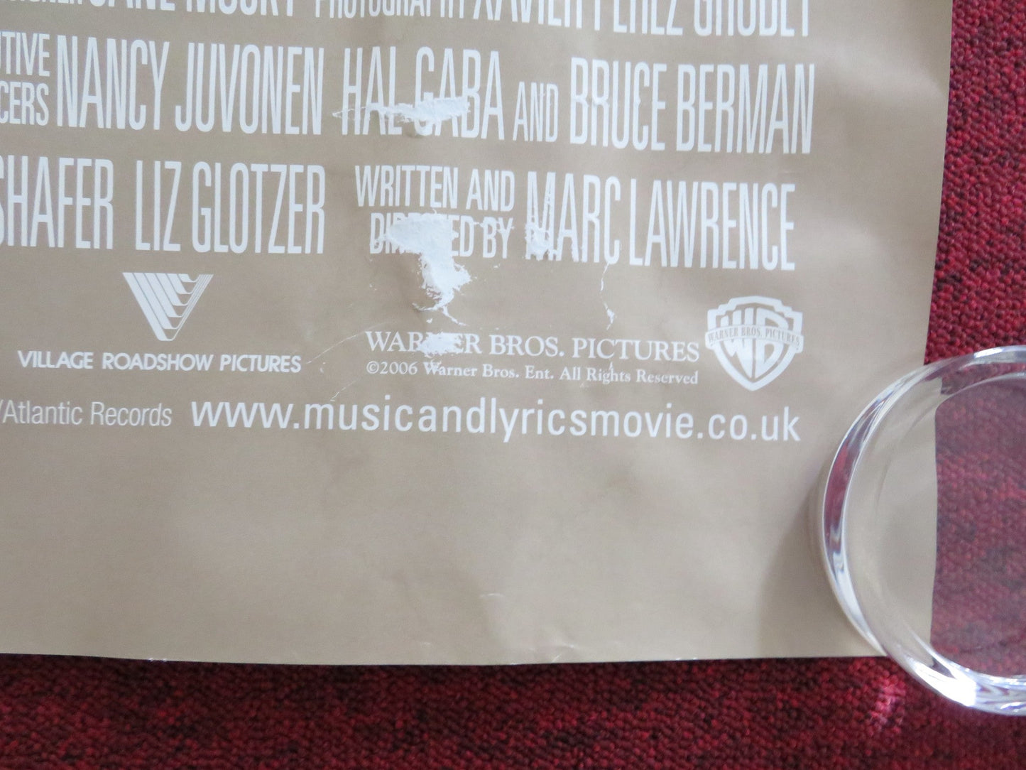 MUSIC AND LYRICS UK QUAD (30"x 40") ROLLED POSTER HUGH GRANT D. BARRYMORE 2007 Rendezvous Cinema Movie posters