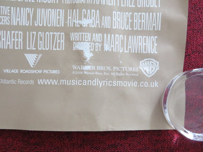 MUSIC AND LYRICS UK QUAD (30"x 40") ROLLED POSTER HUGH GRANT D. BARRYMORE 2007 Rendezvous Cinema Movie posters