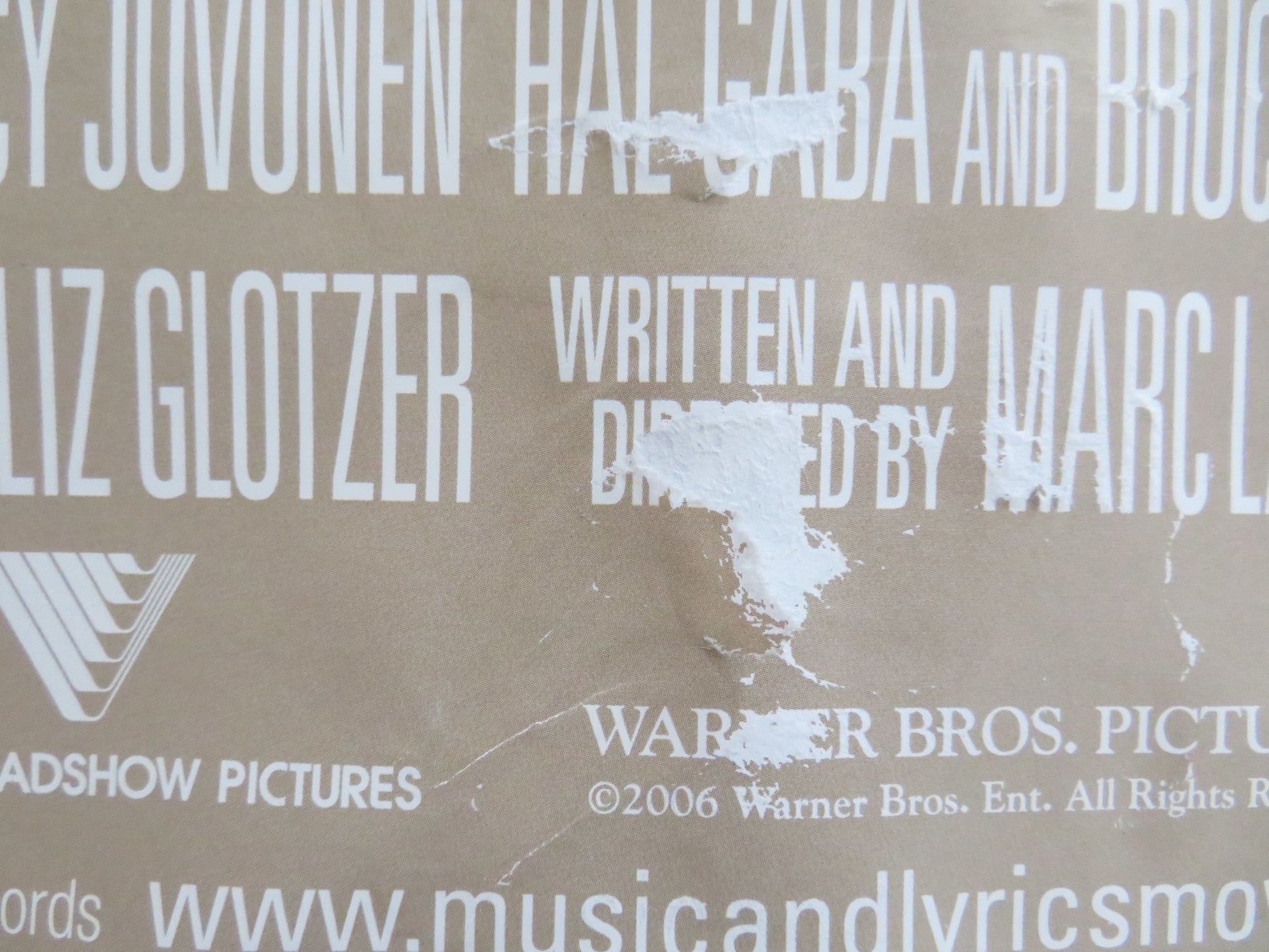 MUSIC AND LYRICS UK QUAD (30"x 40") ROLLED POSTER HUGH GRANT D. BARRYMORE 2007 Rendezvous Cinema Movie posters