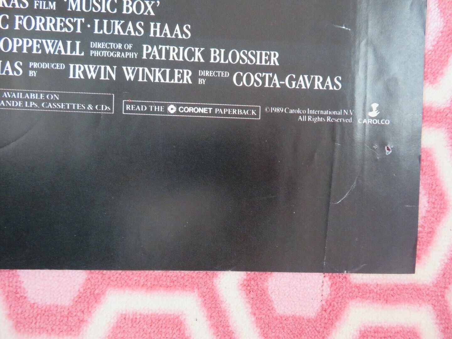 MUSIC BOX BRITISH QUAD (30 x 40) POSTER JESSICA LANGE IRWIN WINKLER 1989 Movie posters