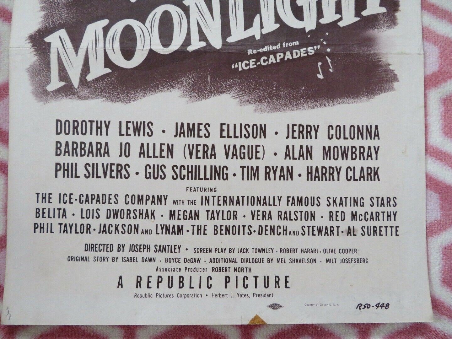 MUSIC IN THE MOONLIGHT / Ice - Capades US INSERT (14"x 36") POSTER D LEWIS 1950 Movie posters