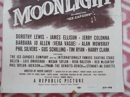 MUSIC IN THE MOONLIGHT / Ice - Capades US INSERT (14"x 36") POSTER D LEWIS 1950 Movie posters