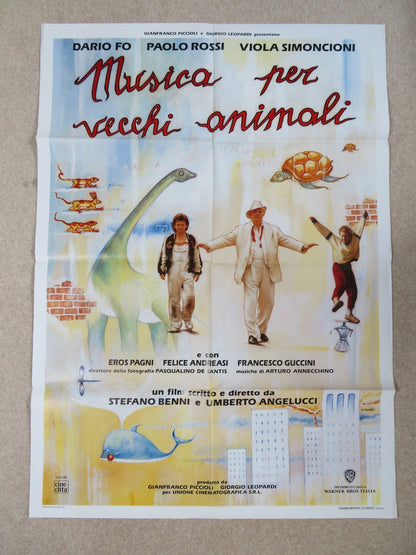 MUSICA PER VECCHI ANIMALI ITALIAN 2 FOGLIO POSTER DARIO FO PAOLO ROSSI 1989 Rendezvous Cinema Movie posters