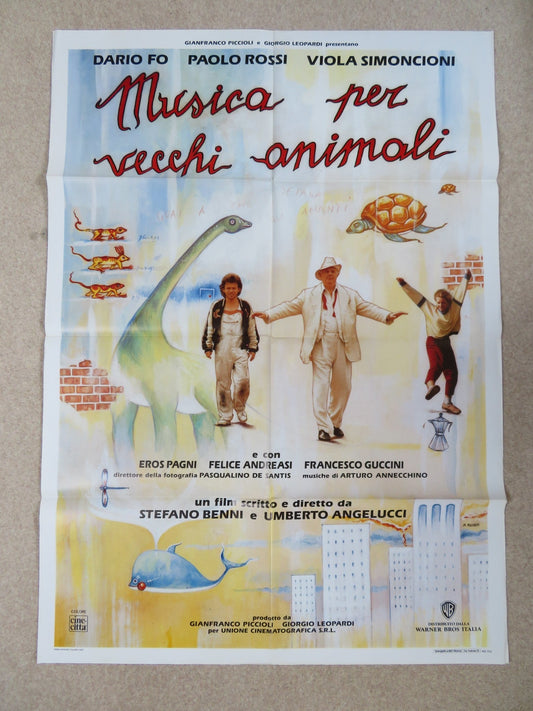 MUSICA PER VECCHI ANIMALI ITALIAN 2 FOGLIO POSTER DARIO FO PAOLO ROSSI 1989 Rendezvous Cinema Movie posters