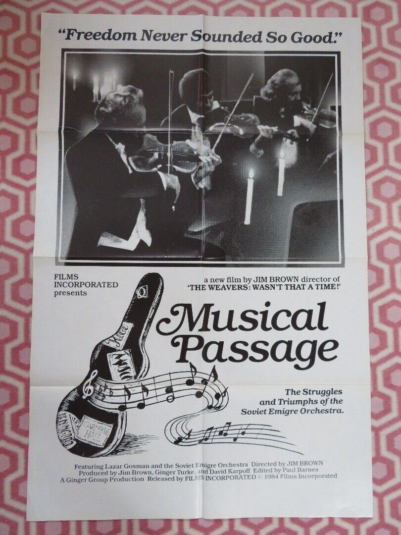 MUSICAL PASSAGE US ONE SHEET POSTER JIM BROWN LAZAR GOSMAN 1984 Movie posters