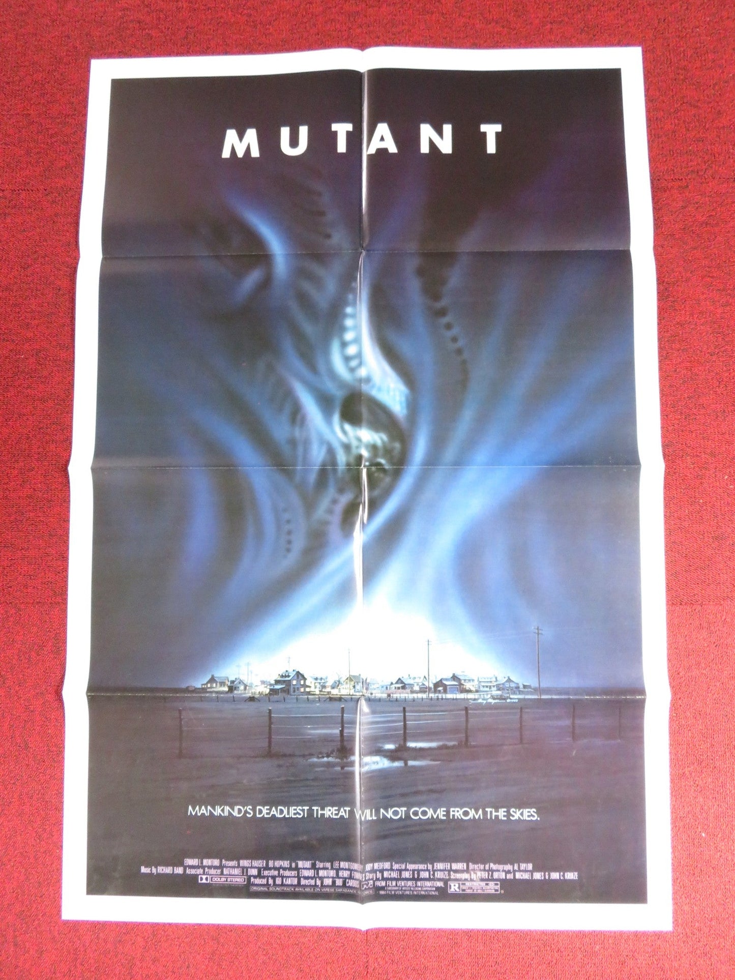 MUTANT FOLDED US ONE SHEET POSTER LEE MONTGOMERY JODY MEDFORD 1984 Rendezvous Cinema Movie posters