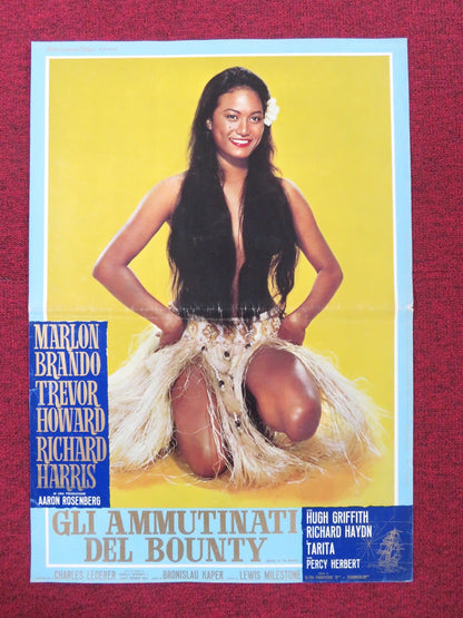MUTINY ON THE BOUNTY - B ITALIAN FOTOBUSTA POSTER MARLON BRANDO T. HOWARD 1962 Rendezvous Cinema Movie posters