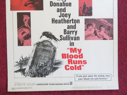 MY BLOOD RUNS COLD US INSERT (14"x 36") POSTER TROY DONAHUE JOEY HEATHERTON 1965 Rendezvous Cinema Movie posters