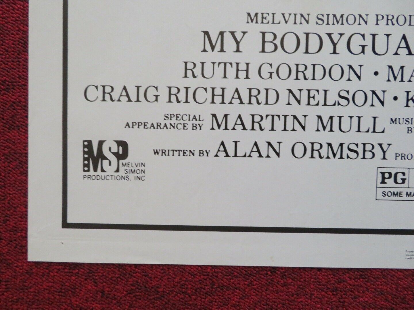 MY BODYGUARD FOLDED US ONE SHEET POSTER REVIEW B - MATT DILLON 1980 Movie posters