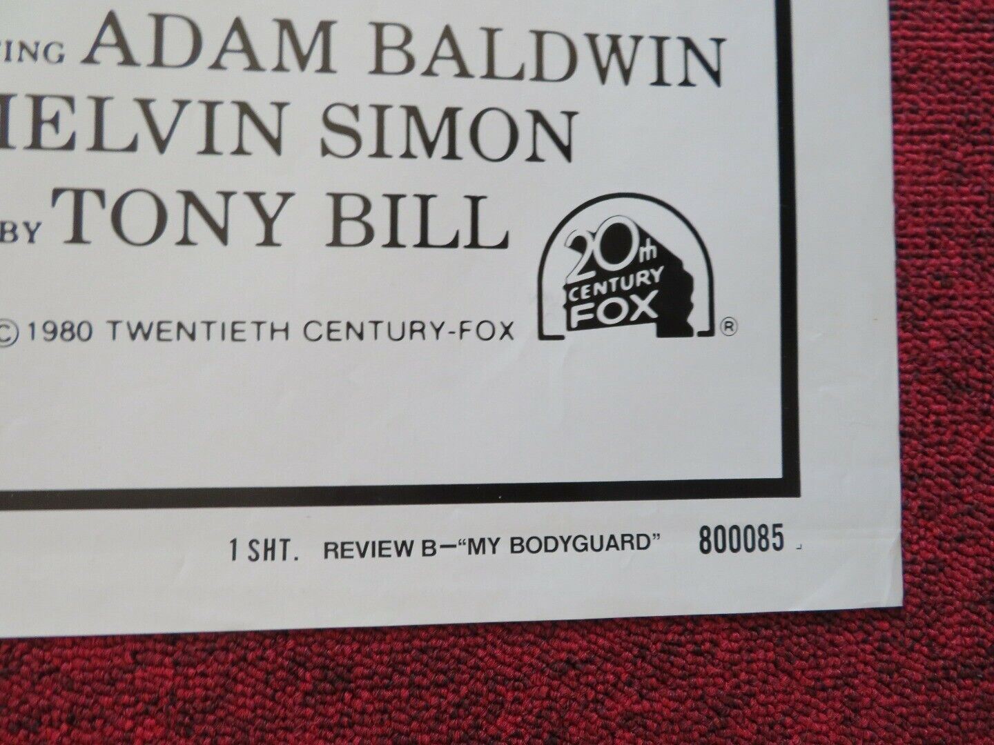 MY BODYGUARD FOLDED US ONE SHEET POSTER REVIEW B - MATT DILLON 1980 Movie posters