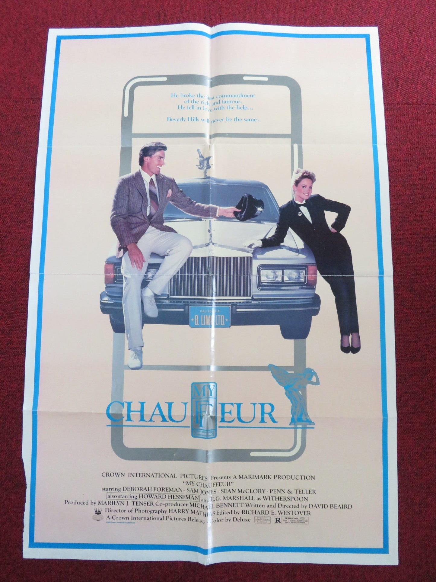 MY CHAUFFEUR FOLDED US ONE SHEET POSTER DEBORAH FOREMAN SAM JONES 1985 Rendezvous Cinema Movie posters