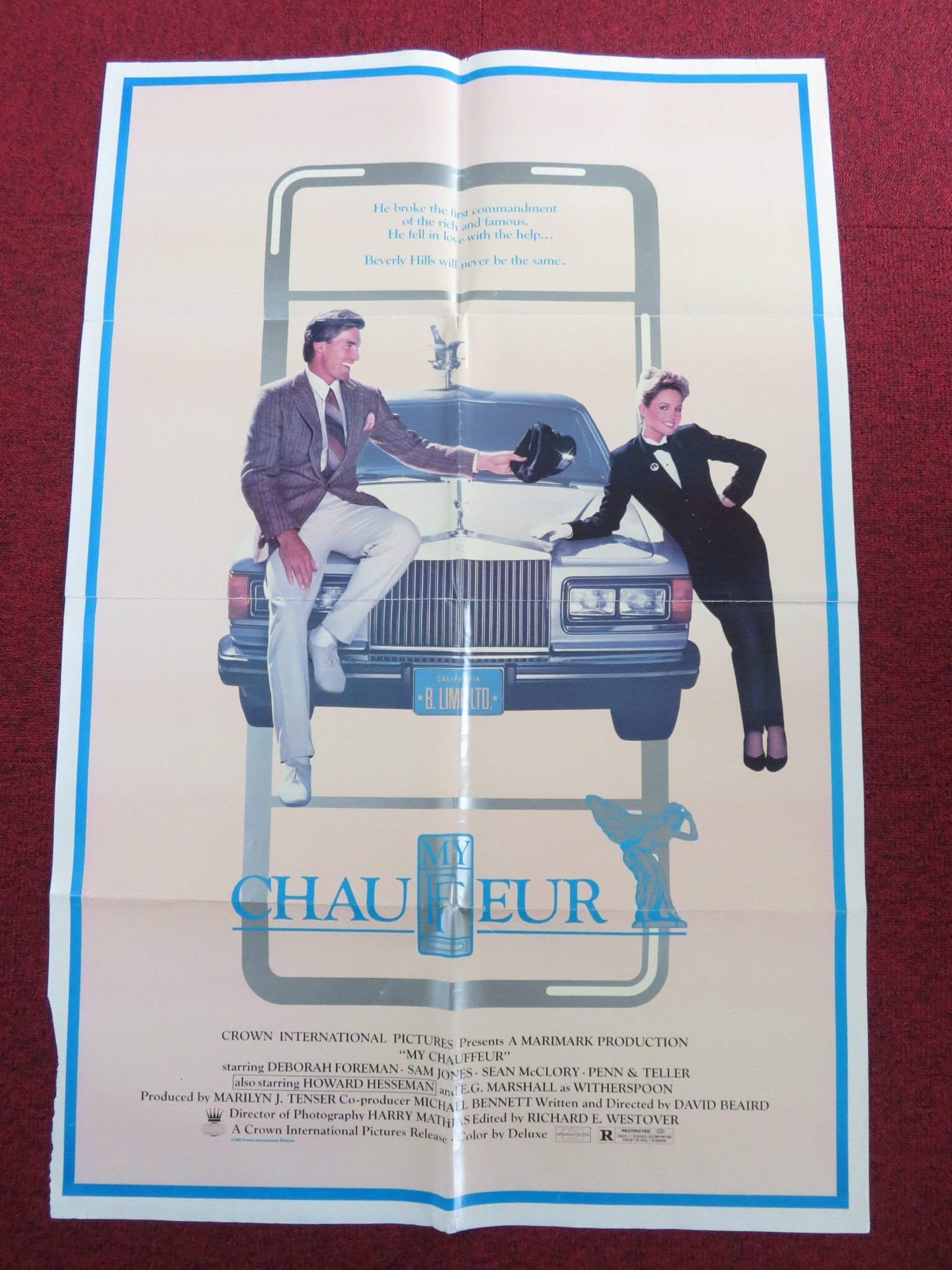 MY CHAUFFEUR FOLDED US ONE SHEET POSTER DEBORAH FOREMAN SAM JONES 1985 Rendezvous Cinema Movie posters