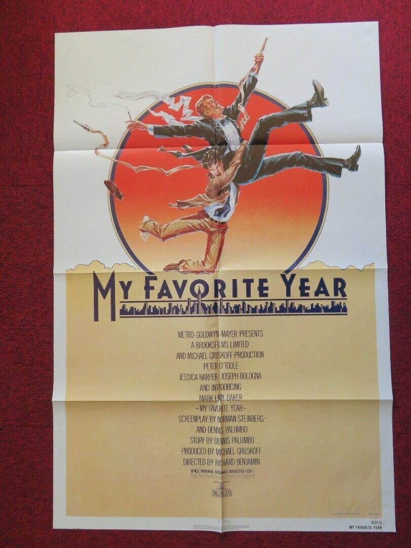 MY FAVORITE YEAR FOLDED US ONE SHEET POSTER PETER O'TOOLE MARK LINN - BAKER 1982 Movie posters