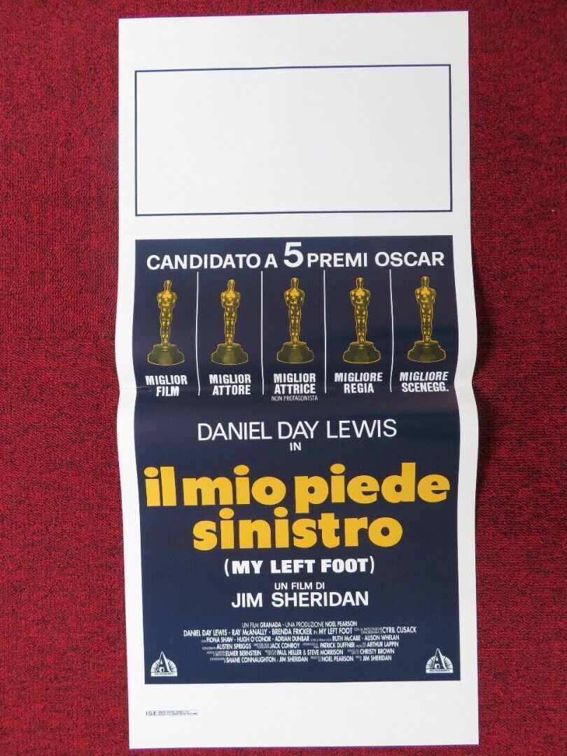MY LEFT FOOT ITALIAN LOCANDINA (28"x13") POSTER J SHERIDAN DANIEL DAY - LEWIS '89 Movie posters