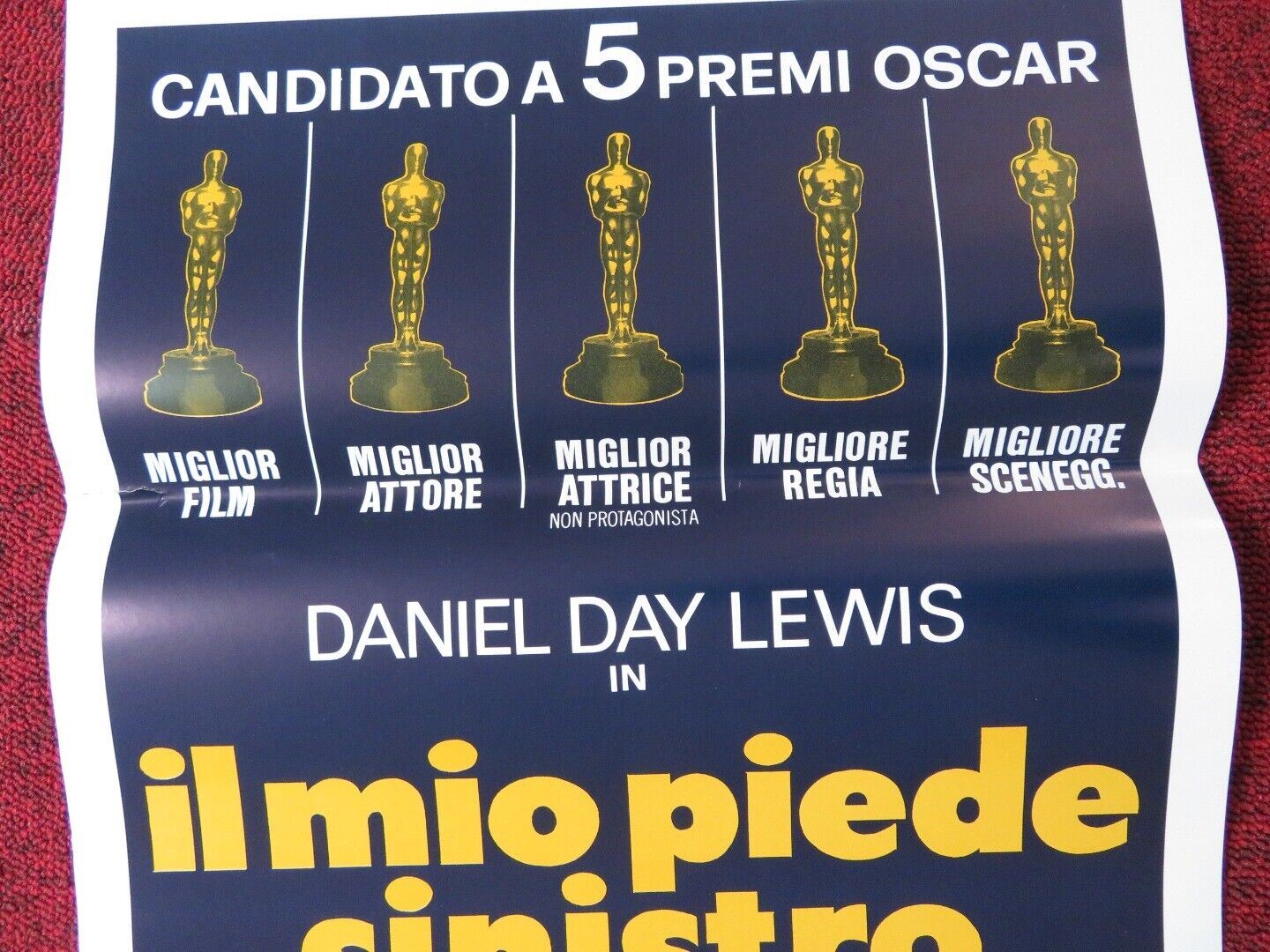 MY LEFT FOOT ITALIAN LOCANDINA (28"x13") POSTER J SHERIDAN DANIEL DAY - LEWIS '89 Movie posters