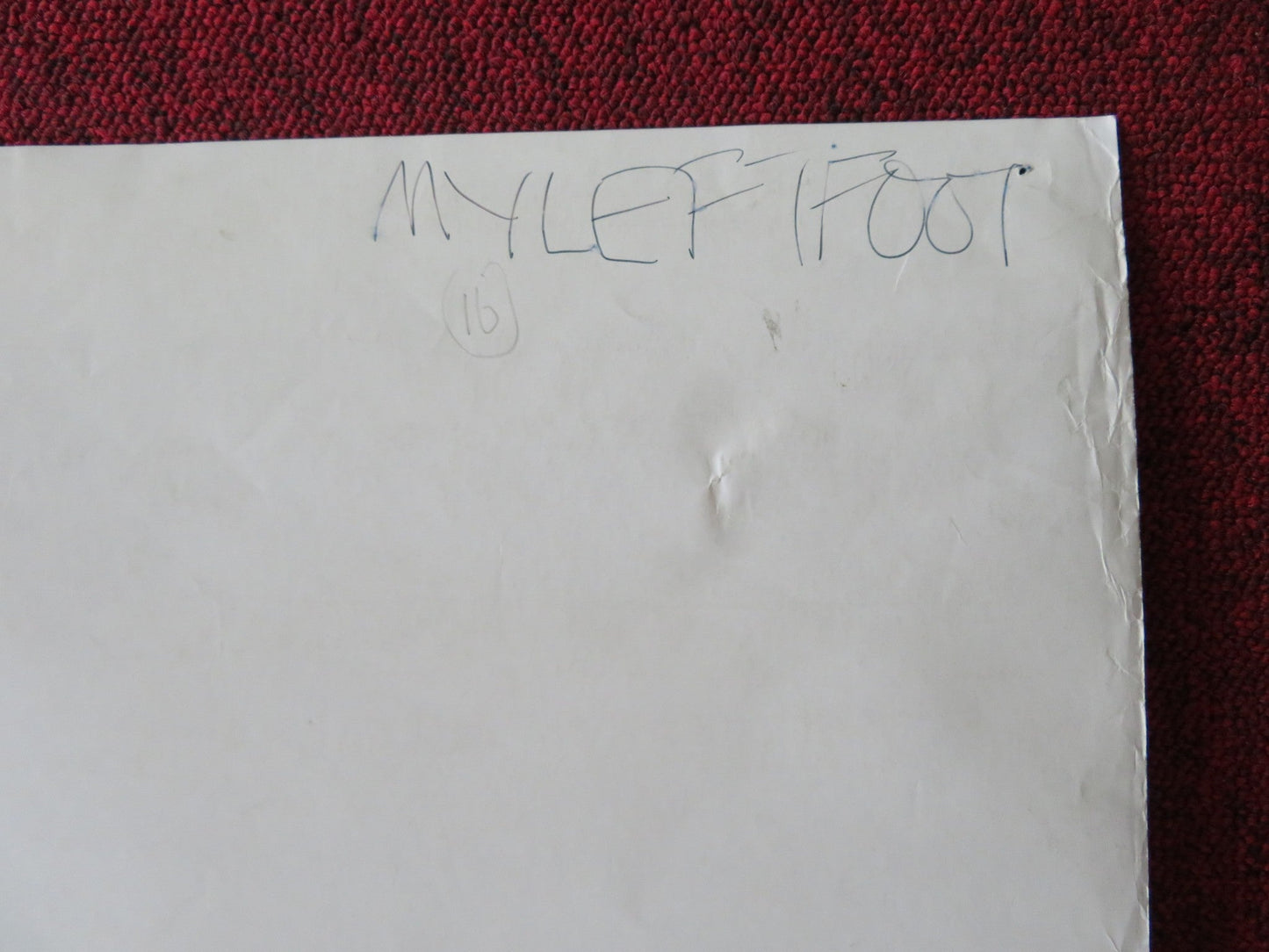 MY LEFT FOOT UK QUAD POSTER FOLDED DANIEL DAY - LEWIS SHERIDAN 1989 Rendezvous Cinema Movie posters