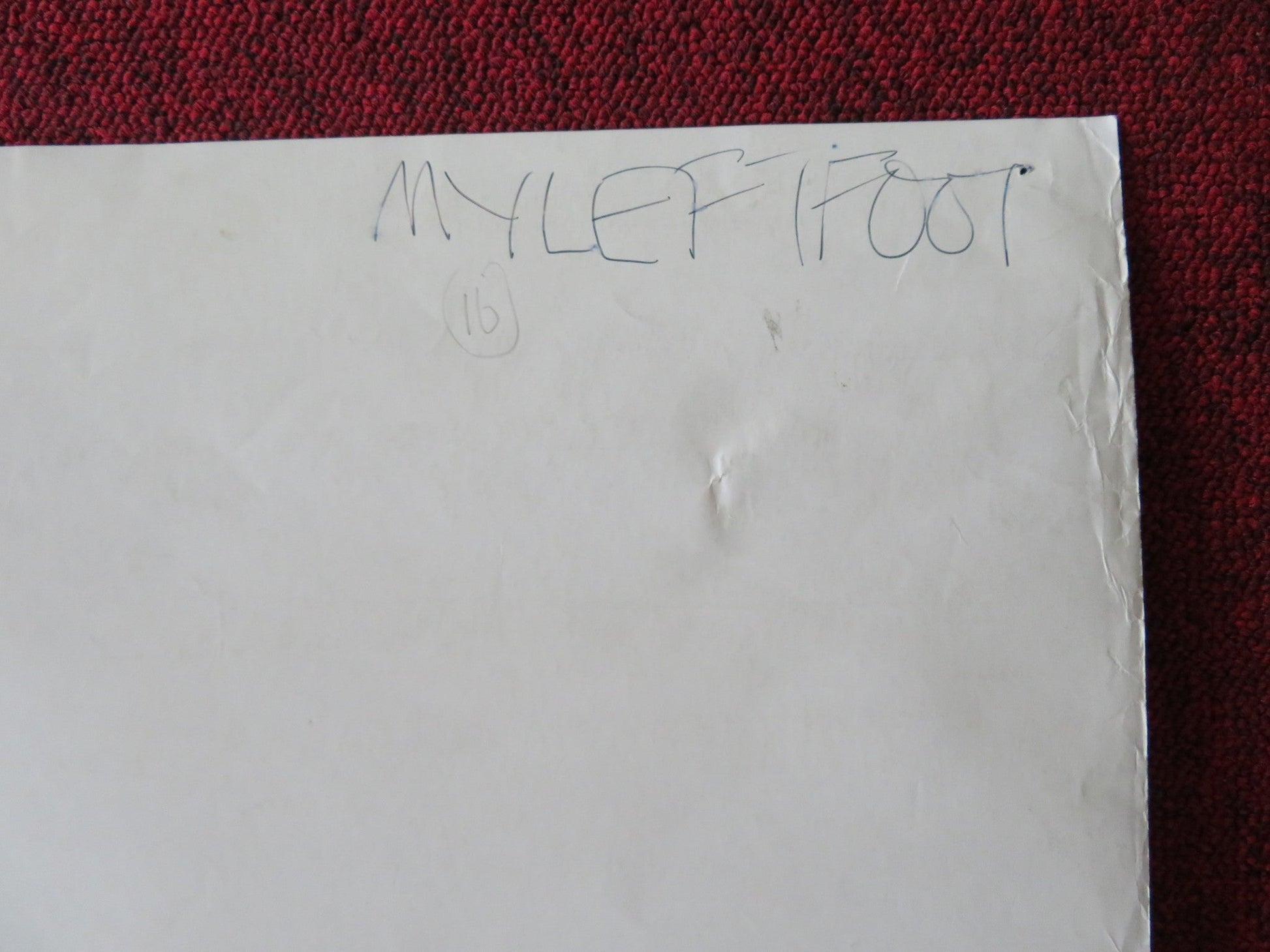 MY LEFT FOOT UK QUAD POSTER FOLDED DANIEL DAY - LEWIS SHERIDAN 1989 Rendezvous Cinema Movie posters