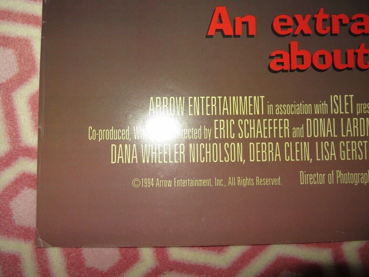 MY LIFE'S IN TURNAROUND FOLDED US ONE SHEET POSTER DONAL LARDNER WARD 1994 Movie posters