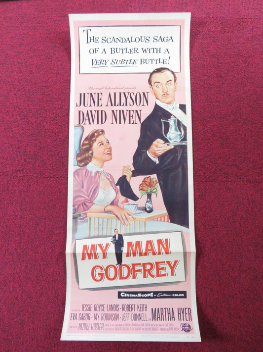 MY MAN GODFREY US INSERT (14"x 36") POSTER JUNE ALLYSON DAVID NIVEN 1957 Rendezvous Cinema Movie posters