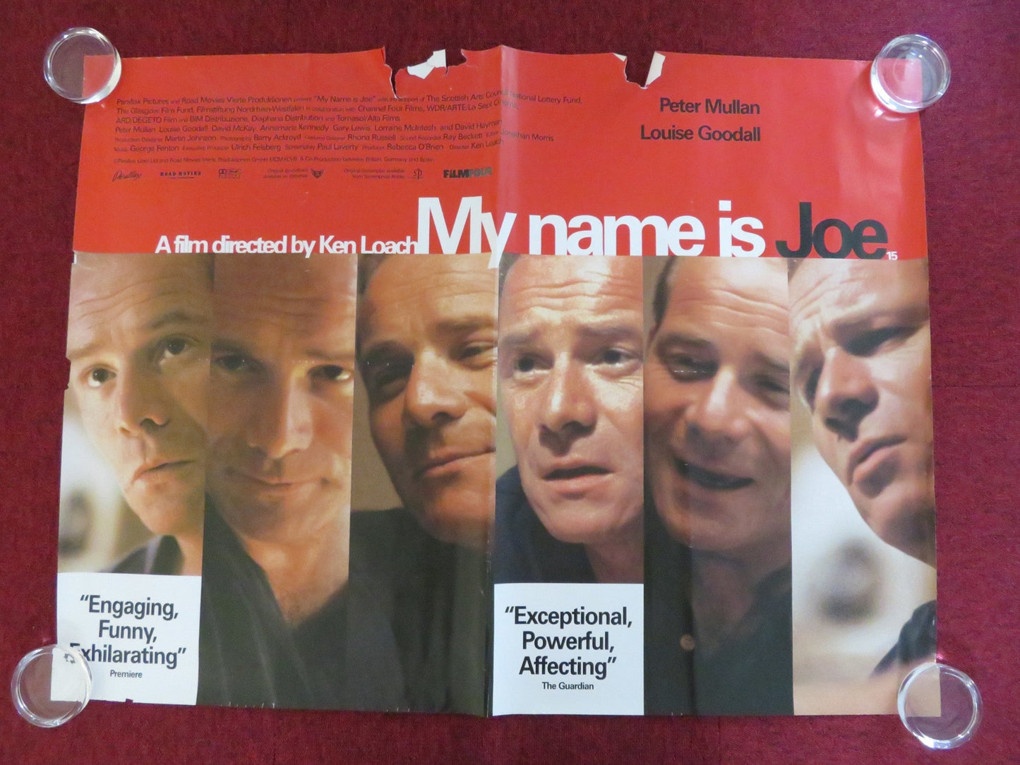 MY NAME IS JOE UK QUAD ROLLED POSTER KEN LOACH PETER MULLAN LOUISE GOODALL 1998 Rendezvous Cinema Movie posters