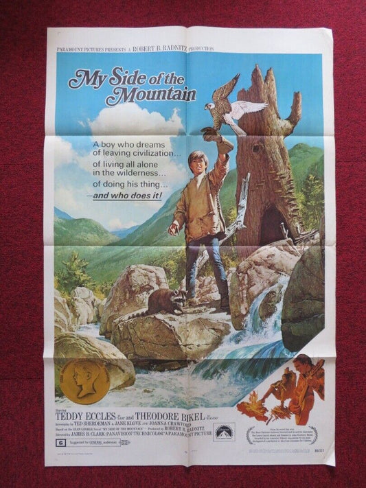 MY SIDE OF MOUNTAIN FOLDED US ONE SHEET POSTER THEODORE BIKLE TEDDY ECCLES 1968 Movie posters