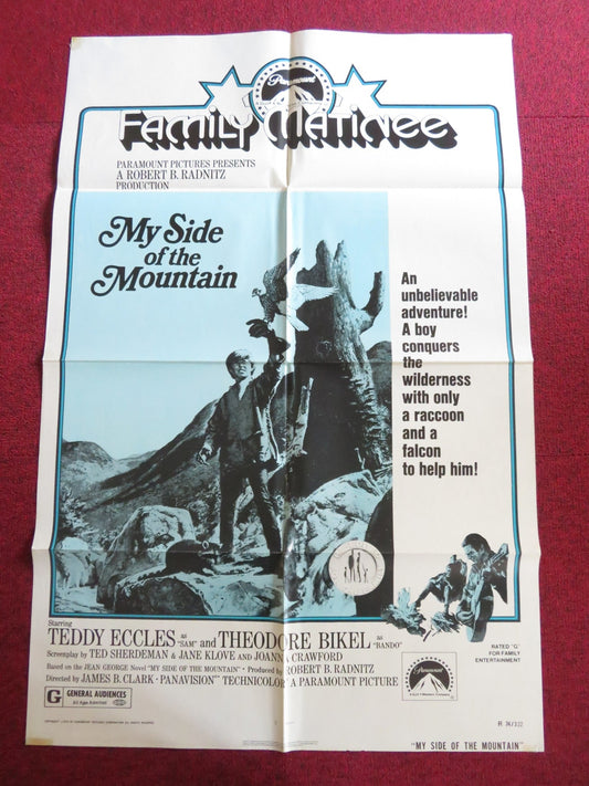 MY SIDE OF THE MOUNTAIN FOLDED US ONE SHEET POSTER TED ECCLES T. BIKEL R1974 Rendezvous Cinema Movie posters