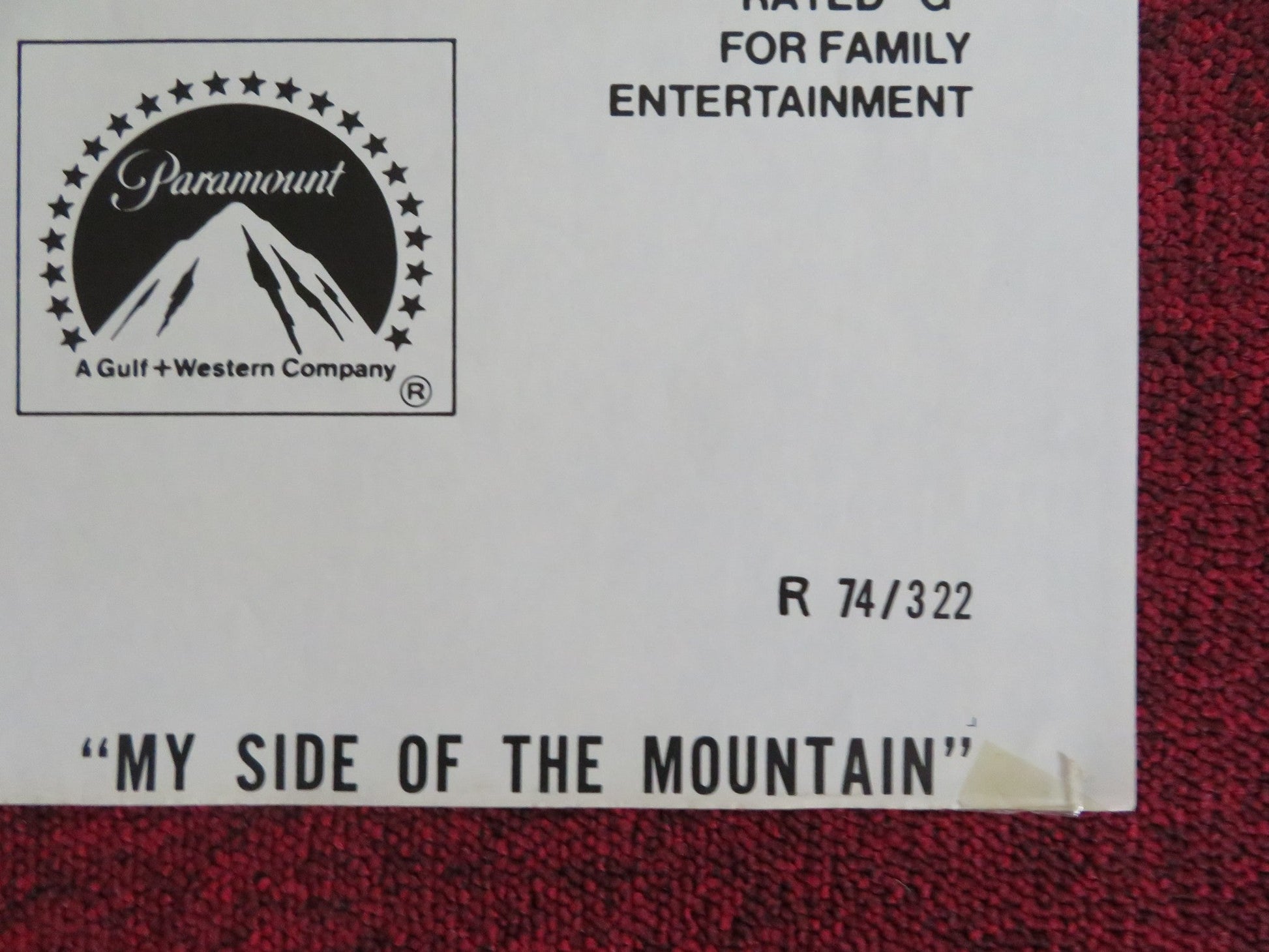 MY SIDE OF THE MOUNTAIN FOLDED US ONE SHEET POSTER TED ECCLES T. BIKEL R1974 Rendezvous Cinema Movie posters