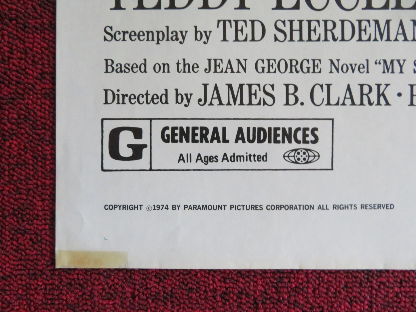 MY SIDE OF THE MOUNTAIN FOLDED US ONE SHEET POSTER TED ECCLES T. BIKEL R1974 Rendezvous Cinema Movie posters