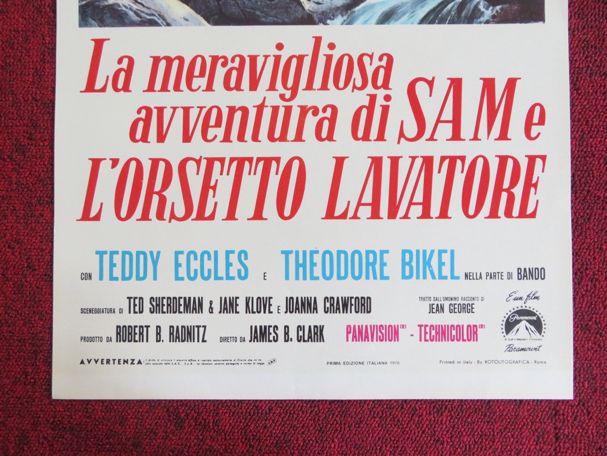 MY SIDE OF THE MOUNTAIN ITALIAN LOCANDINA POSTER TEDDY ECCLES T. BIKEL 1970 Rendezvous Cinema Movie posters