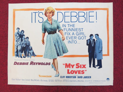 MY SIX LOVES US HALF SHEET (22"x 28") POSTER DEBBIE REYNOLDS C. ROBERTSON 1962 Rendezvous Cinema Movie posters