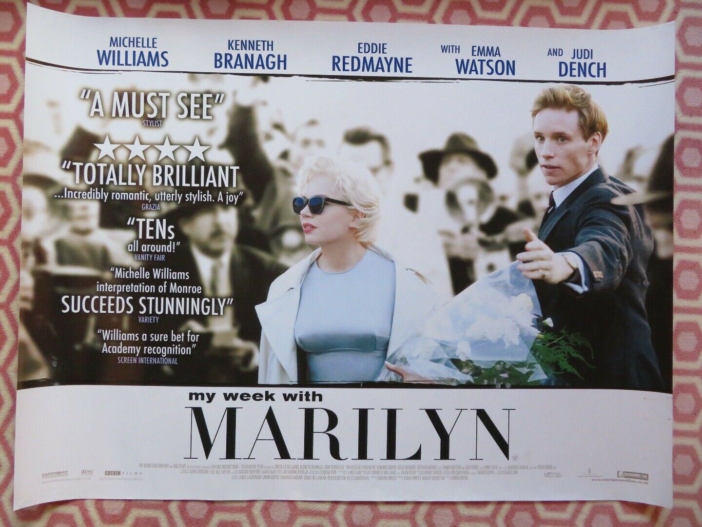MY WEEK WITH MARILYN QUAD (30"x 40") ROLLED POSTER MICHELLE KENNETH BRANAGH 2011 Movie posters