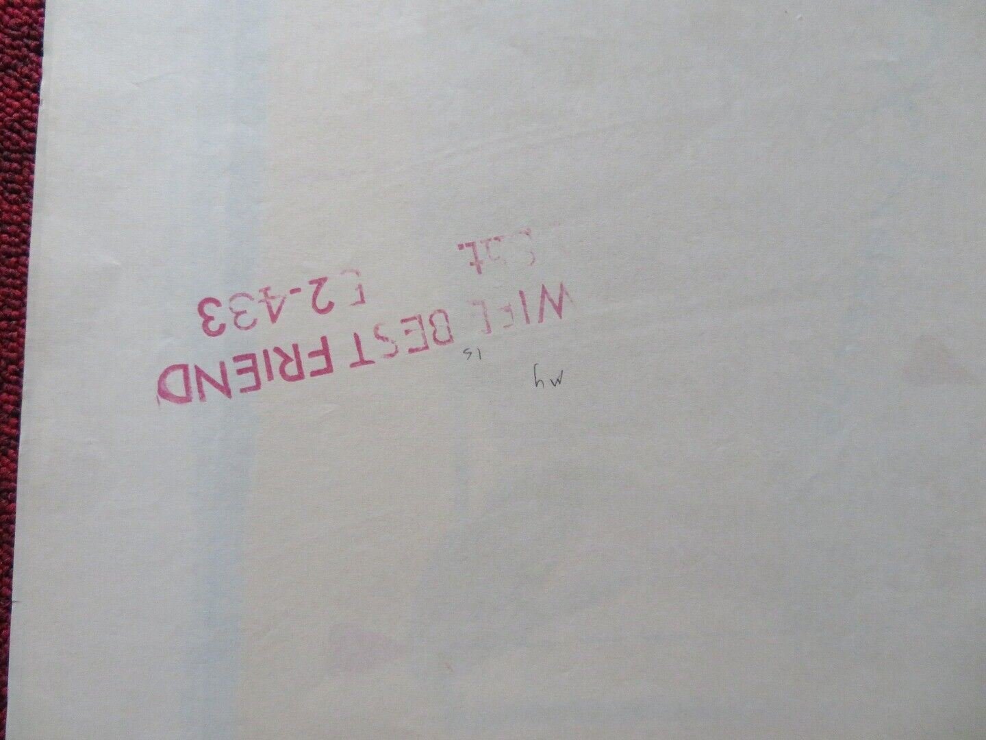 MY WIFE'S BEST FRIEND FOLDED US ONE SHEET POSTER ANNEX BAXTER MACDONALD 1952 Movie posters