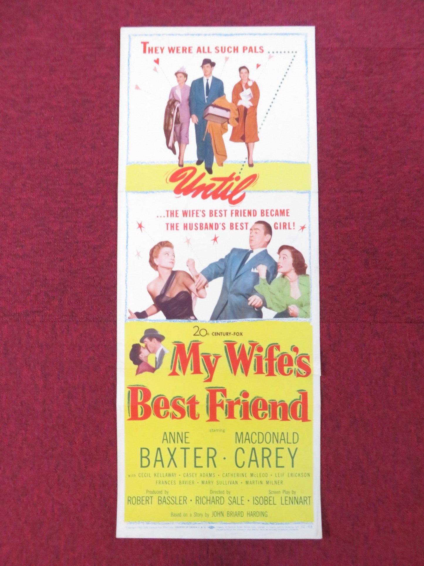 MY WIFE'S BEST FRIEND US INSERT (14"x 36") POSTER ANNE BAXTER CAREY 1952 Rendezvous Cinema Movie posters