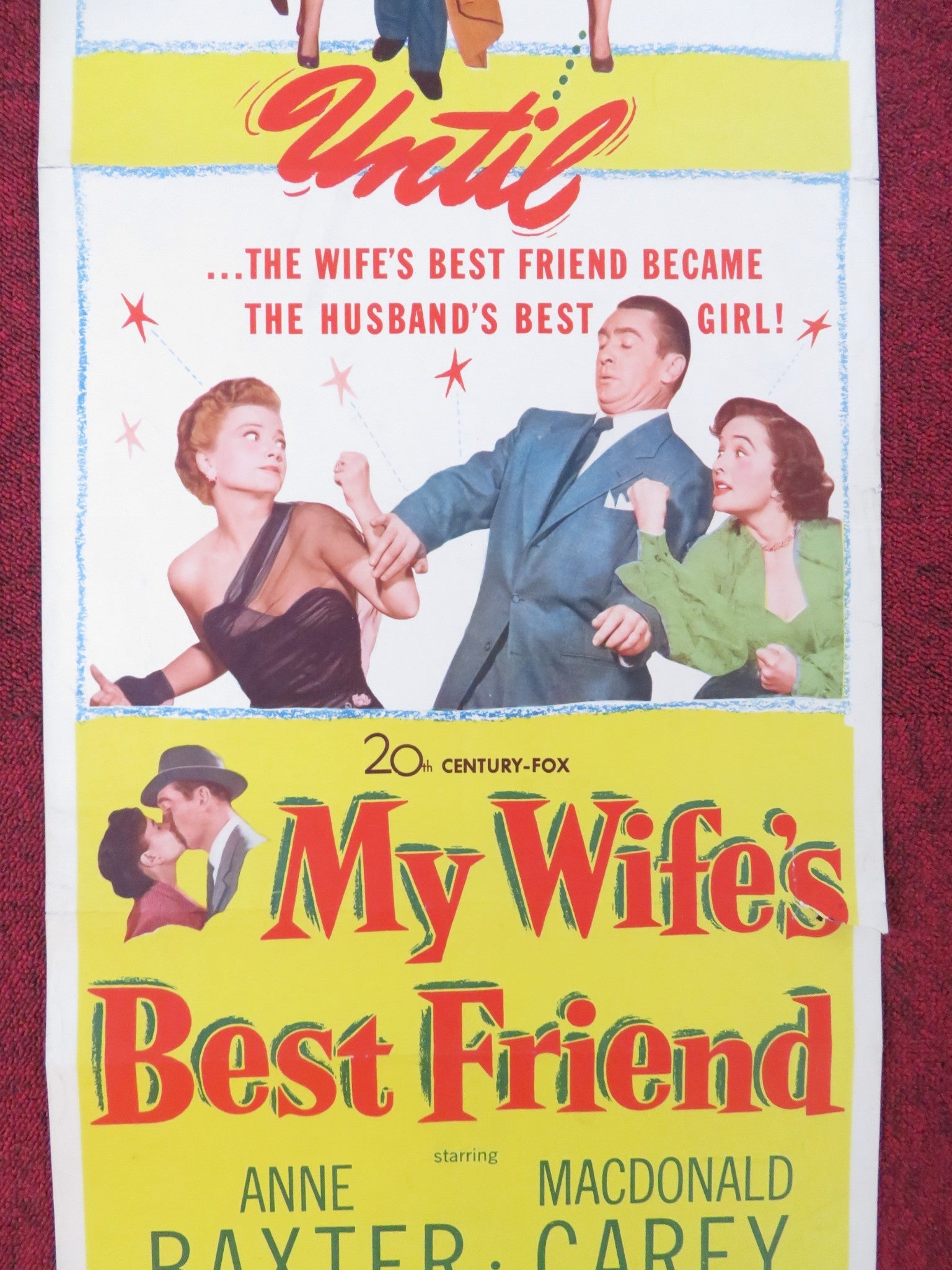MY WIFE'S BEST FRIEND US INSERT (14"x 36") POSTER ANNE BAXTER CAREY 1952 Rendezvous Cinema Movie posters