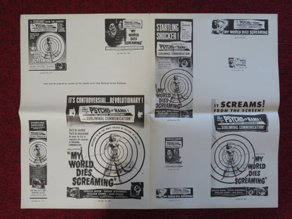 MY WORLD DIES SCREAMING UNCUT HOWCO INTERNATIONAL FOLDED PRESS BOOK G MOHR 1958 Rendezvous Cinema Movie posters