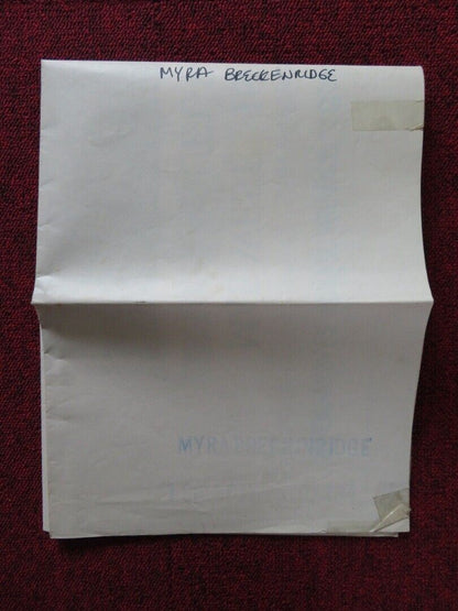 MYRA BRECKINRIDGE FOLDED US ONE SHEET POSTER RAQUEL WELCH MAE WEST 1970 Movie posters