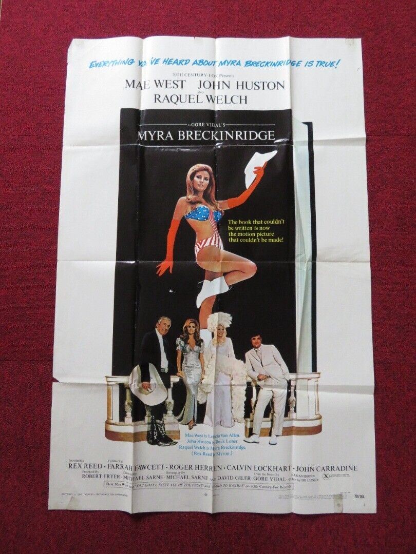 MYRA BRECKINRIDGE FOLDED US ONE SHEET POSTER RAQUEL WELCH MAE WEST 1970 Movie posters