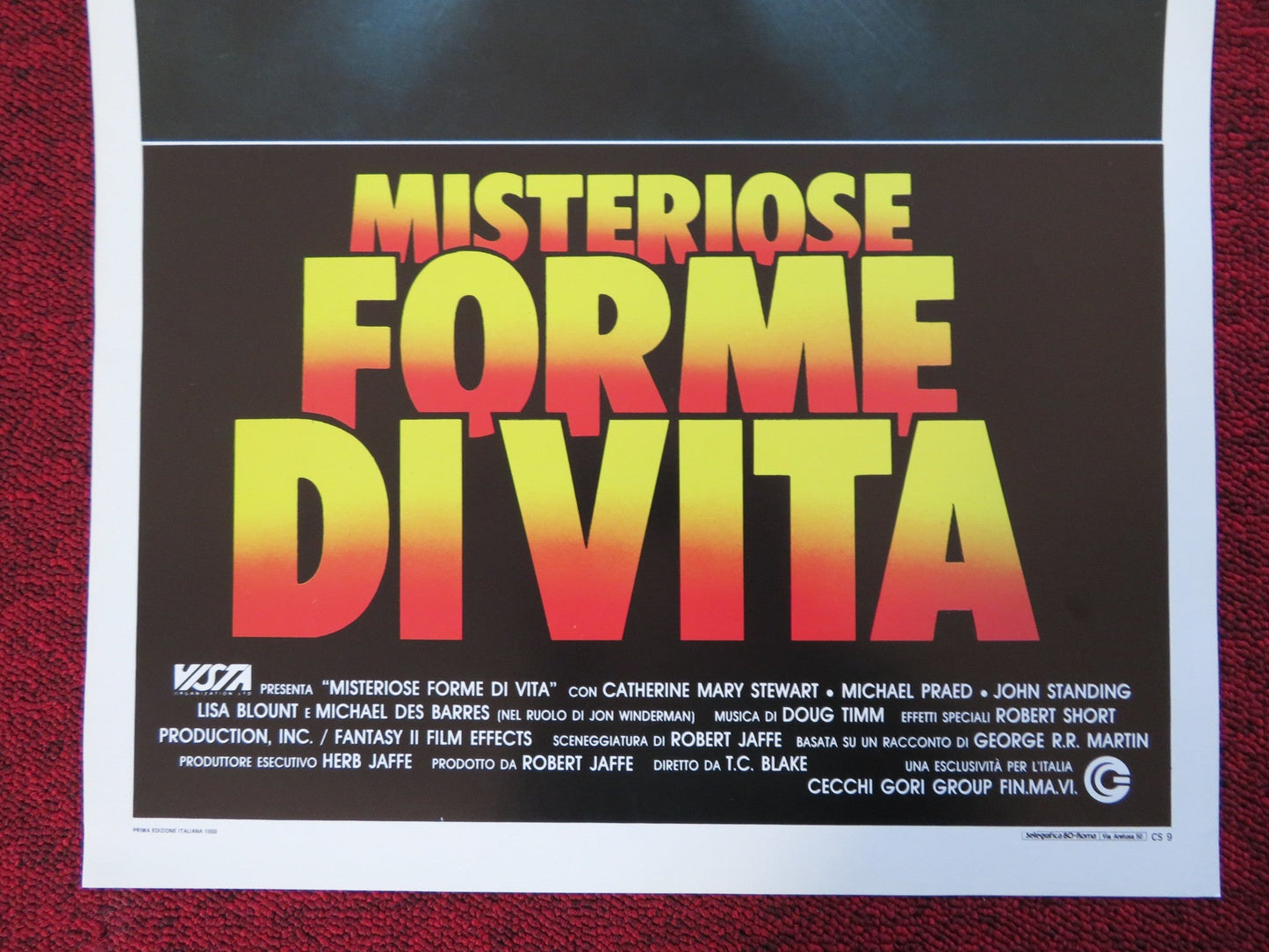 MYSTERIOSE FORME DI VITA / NIGHTFLYERS ITALIAN LOCANDINA (27.5"x13") POSTER 1988 Rendezvous Cinema Movie posters