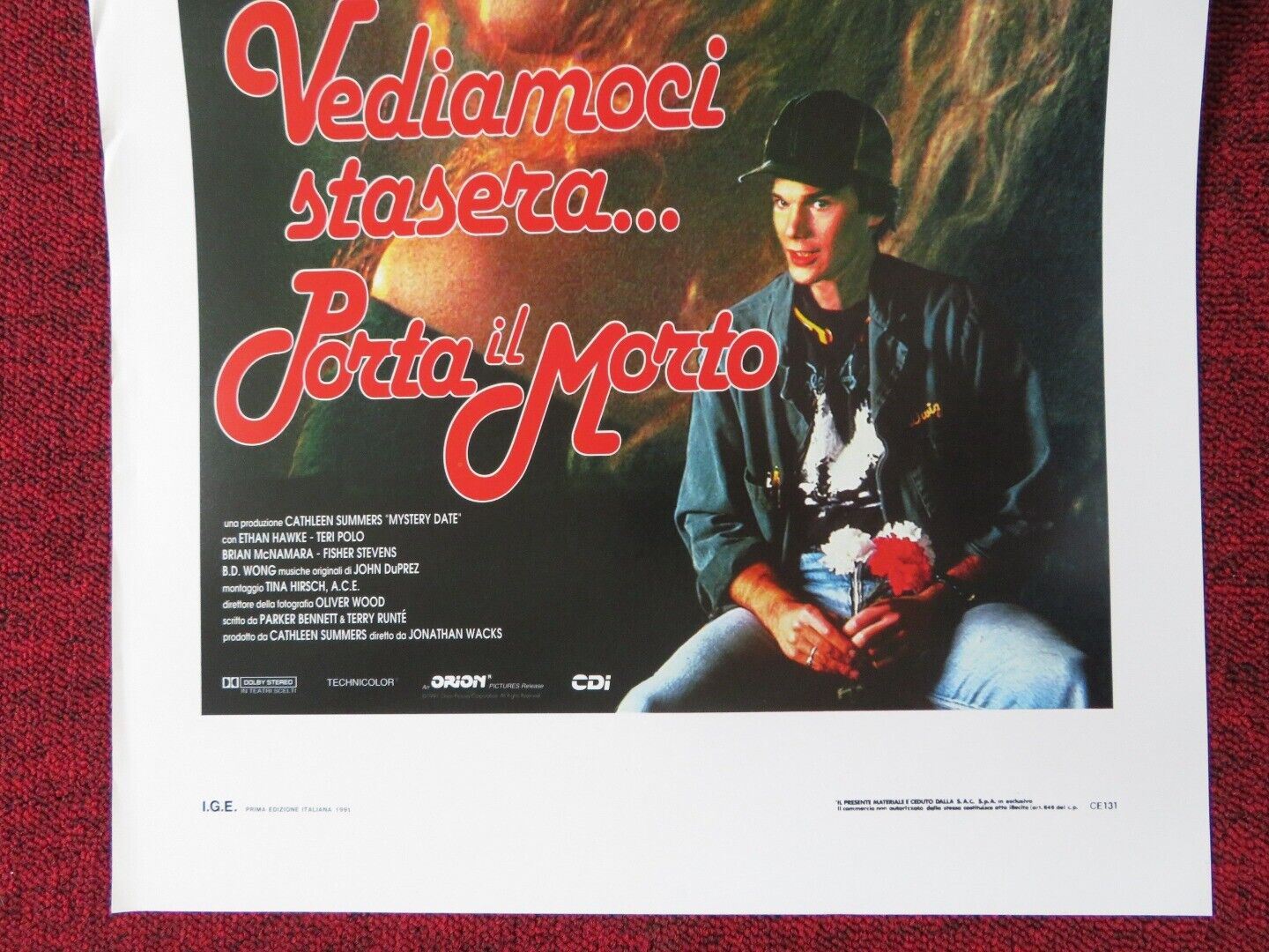 MYSTERY DATE ITALIAN LOCANDINA (27.5"x13") POSTER ETHAN HAWKE TERI POLO 1991 Movie posters