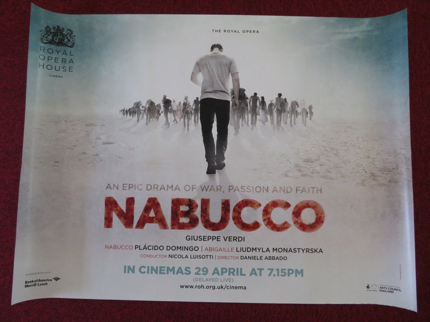 NABUCCO UK QUAD (30"x 40") ROLLED POSTER ROYAL OPERA PLACIDO DOMINGO 2012 Rendezvous Cinema Movie posters