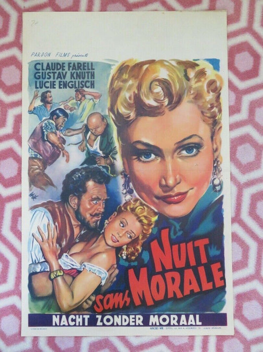 NACHT ZONDER MORAAL/ Die Nacht ohne Moral BELGIUM (21.5"x14") POSTER 1953 - Rendezvous Cinema