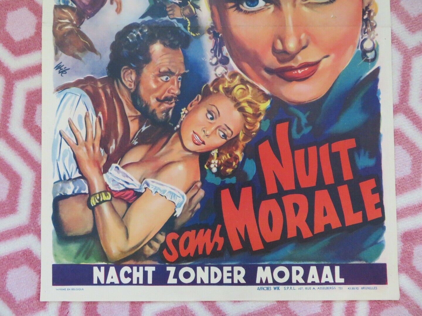 NACHT ZONDER MORAAL/ Die Nacht ohne Moral BELGIUM (21.5"x14") POSTER 1953 - Rendezvous Cinema