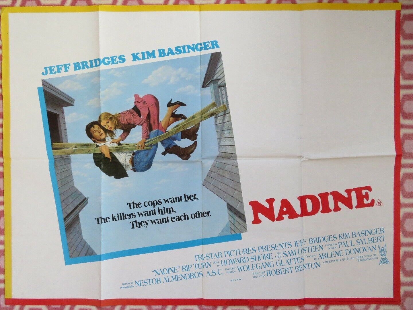 NADINE BRITISH QUAD (30"x 40") POSTER JEFF BRIDGES KIM BASINGER 1987 - Rendezvous Cinema