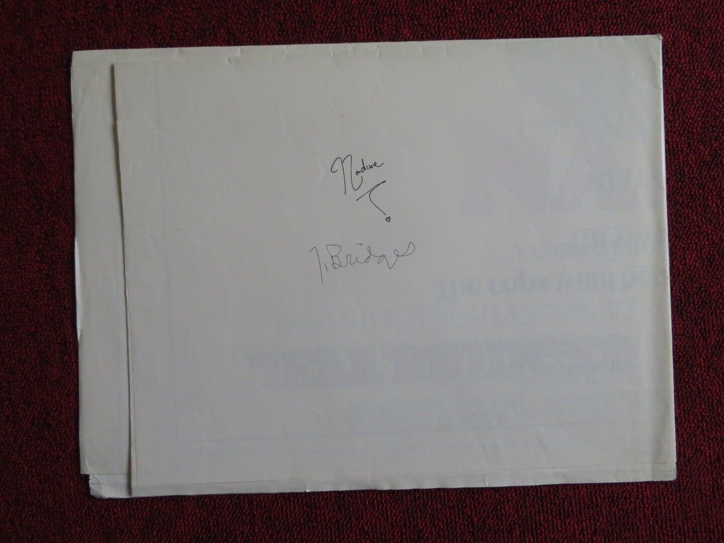 NADINE FOLDED US ONE SHEET POSTER JEFF BRIDGES KIM BASINGER 1987 Movie posters