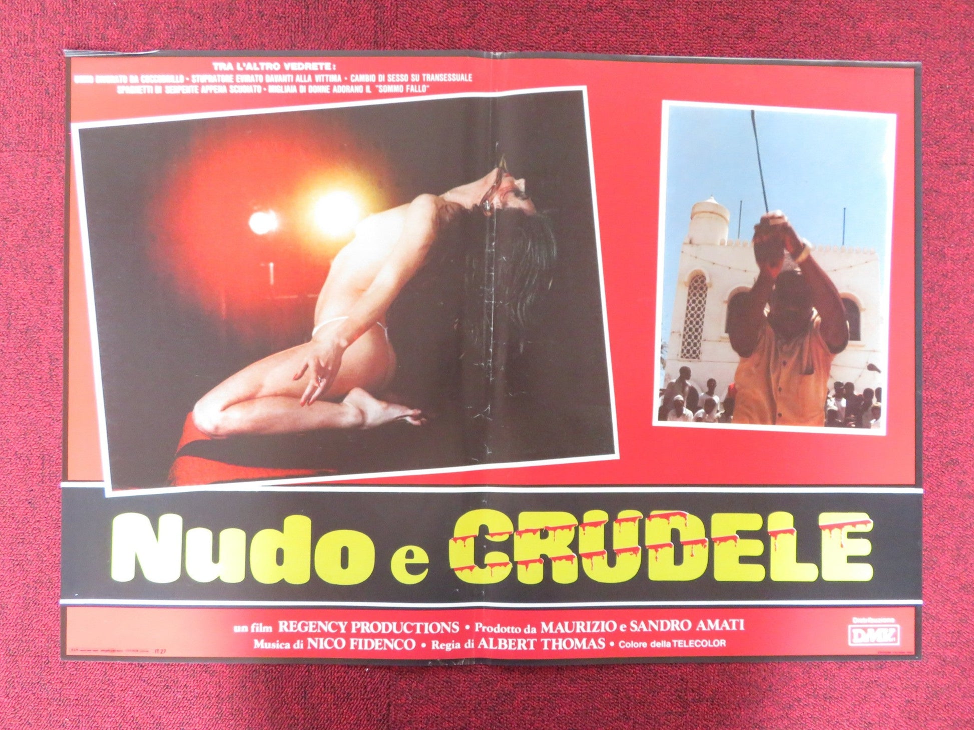 NAKED AND CRUEL - A ITALIAN FOTOBUSTA POSTER ALBERT THOMAS 1984 Rendezvous Cinema Movie posters