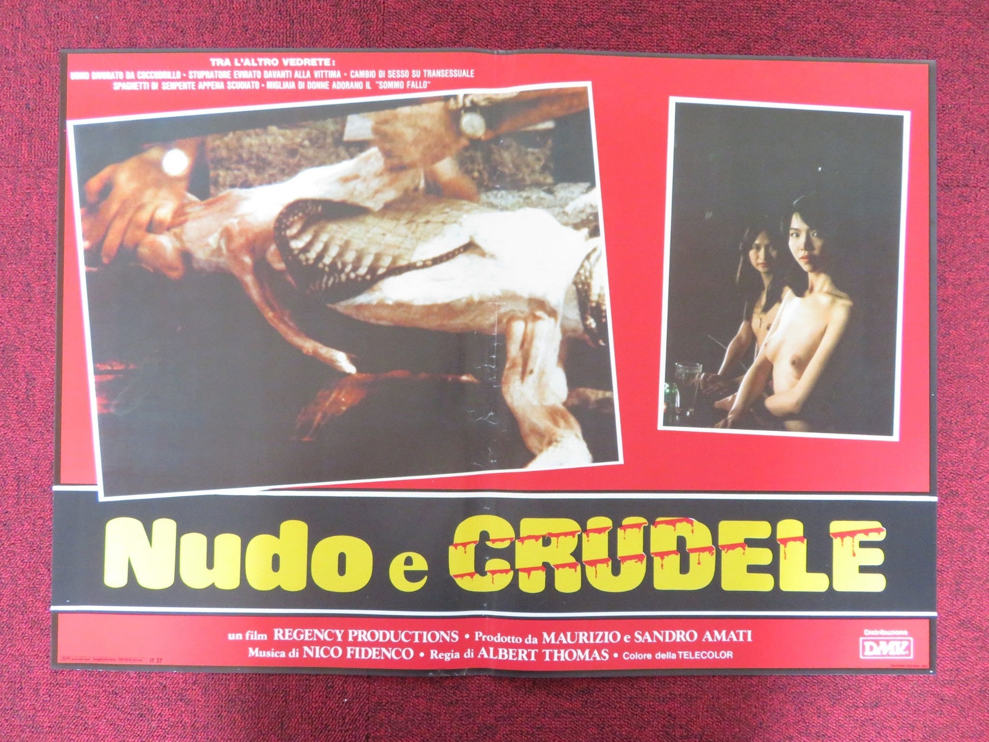 NAKED AND CRUEL - D ITALIAN FOTOBUSTA POSTER ALBERT THOMAS 1984 Rendezvous Cinema Movie posters