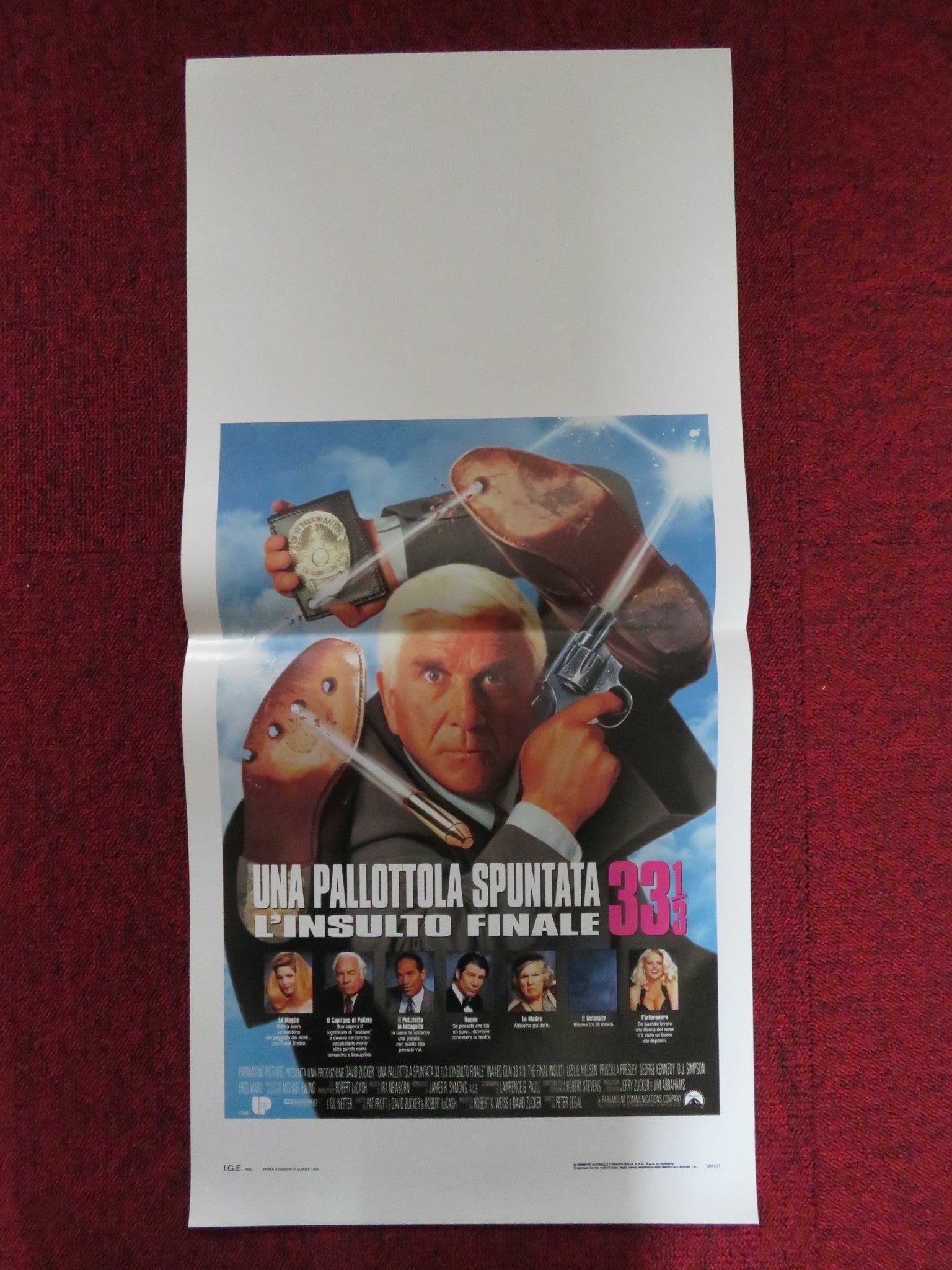 NAKED GUN 33 1/3: THE FINAL INSULT ITALIAN LOCANDINA POSTER LESLIE NIELSEN 1994 Rendezvous Cinema Movie posters