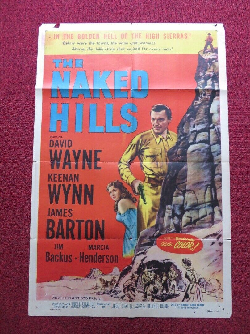 NAKED HILLS FOLDED US ONE SHEET POSTER DAVID WAYNE KEENAN WYNN 1956 Movie posters